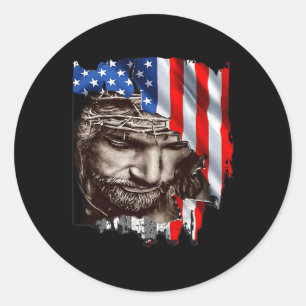 USA Flag 4. Juli Unabhängigkeitstag Patriotik Runder Aufkleber