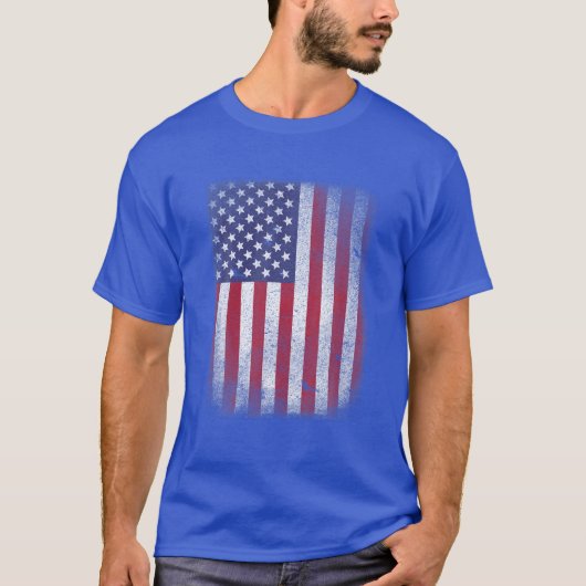 USA Flag 4th July American Red White Blue Star Str T-Shirt (Vorderseite)