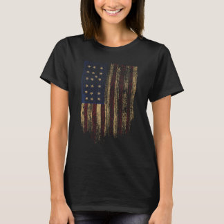 USA Flag 4th July American Red White Blue Vintage  T-Shirt
