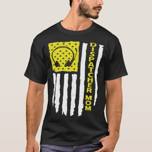 USA Flag 911 Dispatcher Mama Dispatch Operator 911 T-Shirt (Vorderseite)