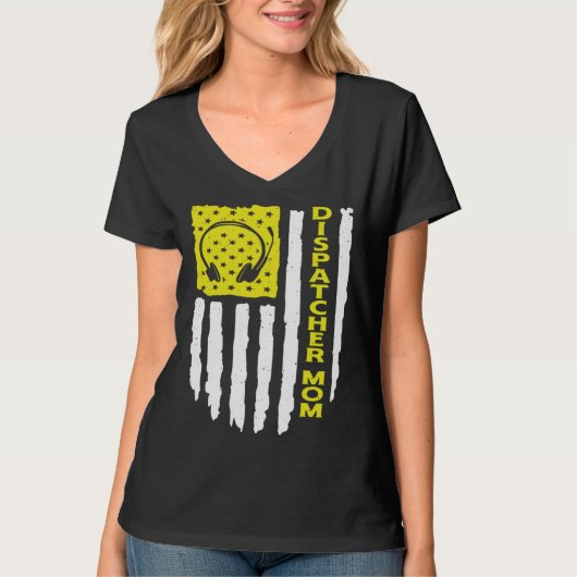 USA Flag 911 Dispatcher Mom Dispatch Operator 911 T-Shirt (Vorderseite)