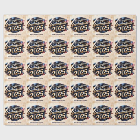 "USA Flag Abschluss" Geschenkpapier (Flach)