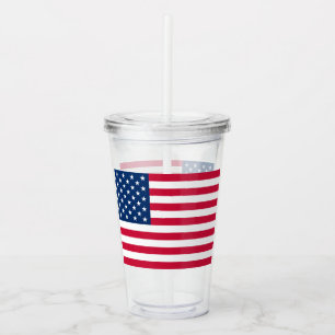 USA Flag Acrylic Tumbler - Patriotic Acryltrinkbecher