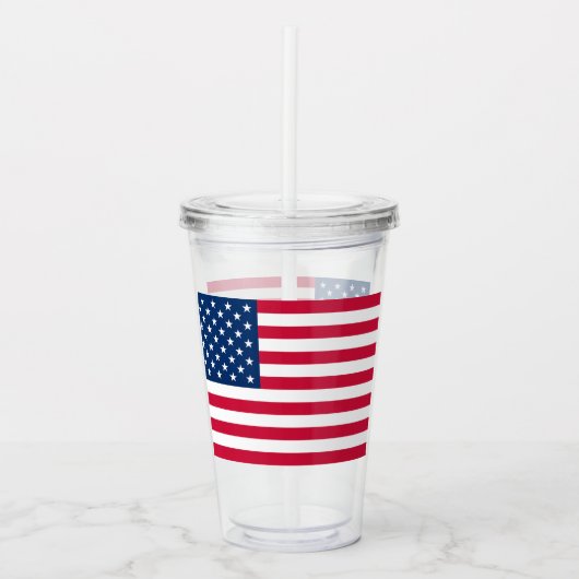 USA Flag Acrylic Tumbler Patriotic Acryltrinkbecher (Vorderseite)