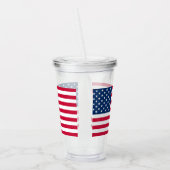 USA Flag Acrylic Tumbler Patriotic Acryltrinkbecher (Links)