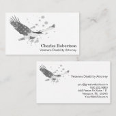 *~* USA Flag Adler American Gray on White Visitenkarte (Vorne/Hinten)