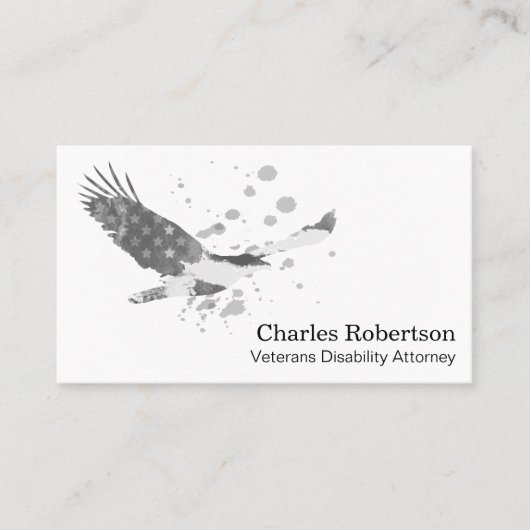 *~* USA Flag Adler American Gray on White Visitenkarte (Vorderseite)