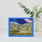 USA Flag Airliner Postkarte (Stehend Vorderseite)