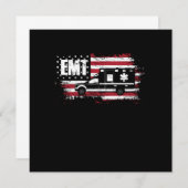 USA Flag Ambulance EMT EMS Doctor First Aid Parame Einladung (Vorne/Hinten)