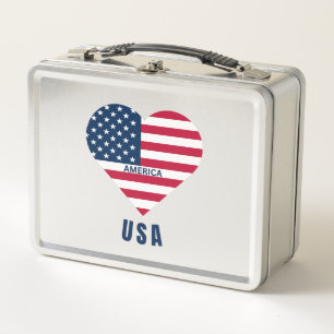 USA Flag America Liebe Metall Brotdose