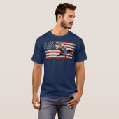USA Flag America Pigeon Züchter Pigeon Racing T-Shirt (Vorne ganz)