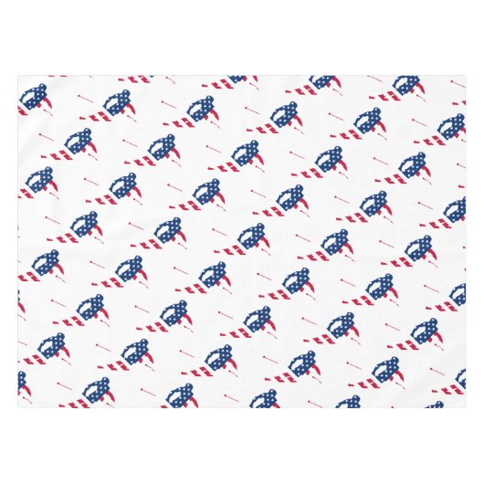 USA Flag America Skiing American Skier Tischdecke (Vorderseite (Horizontal))