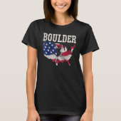 USA Flag American Boulderer Rock Climbing Boulderi T-Shirt (Vorderseite)