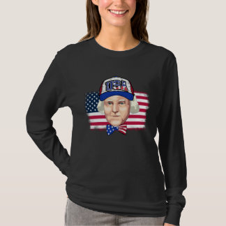 USA Flag American Cap George Washington T-Shirt