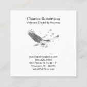 *~* USA Flag American Eagle Gray Gray on Black Quadratische Visitenkarte (Rückseite)