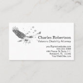 *~* USA Flag American Eagle Gray Gray on Black Visitenkarte (Rückseite)