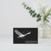 *~* USA Flag American Eagle Gray Gray on Black Visitenkarte (Stehend Vorderseite)