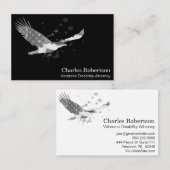 *~* USA Flag American Eagle Gray Gray on Black Visitenkarte (Vorne/Hinten)