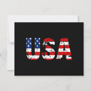 USA Flag American Flag US National Patriotic USA 4 Dankeskarte