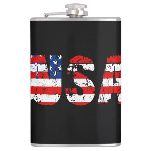 USA Flag American Flag US National Patriotic USA 4 Flachmann