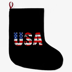 USA Flag American Flag US National Patriotic USA 4 Großer Weihnachtsstrumpf