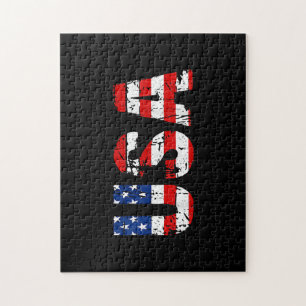 USA Flag American Flag US National Patriotic USA 4 Puzzle