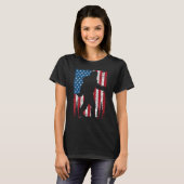 USA Flag American Pride Sasquatch Yeti Cryptozoolo T-Shirt (Vorne ganz)