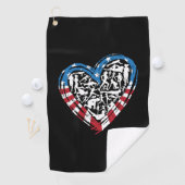 USA Flag American Runner - Running Heart Golfhandtuch (Insitu)