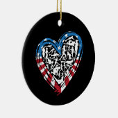 USA Flag American Runner - Running Heart Keramik Ornament (Rechts)