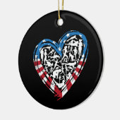 USA Flag American Runner - Running Heart Keramik Ornament (Links)