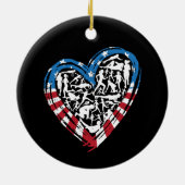 USA Flag American Runner - Running Heart Keramik Ornament (Hinten)