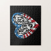USA Flag American Runner - Running Heart Puzzle (Vertikal)