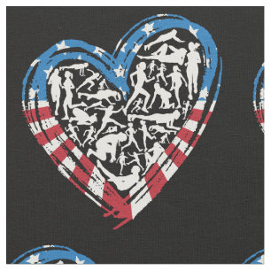 USA Flag American Runner - Running Heart Stoff