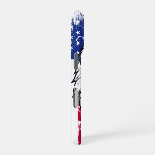 USA Flag And American Bald Eagle Grunge iPhone Hülle (Rechte Seite)