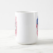 USA Flag And American Bald Eagle Grunge Kaffeetasse (Mittel)