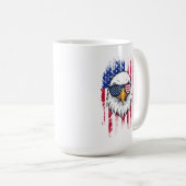 USA Flag And American Bald Eagle Grunge Kaffeetasse (VorderseiteRechts)