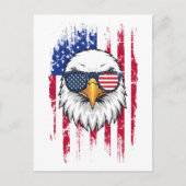 USA Flag And American Bald Eagle Grunge Postkarte (Vorderseite)