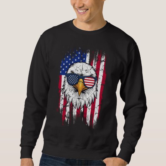 USA Flag And American Bald Eagle Sweatshirt (Vorderseite)