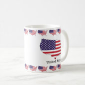 USA Flag and Map Souvenir Design Kaffeetasse (VorderseiteRechts)