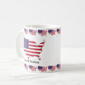 USA Flag and Map Souvenir Design Kaffeetasse (Vorderseite Links)
