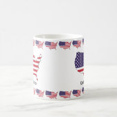 USA Flag and Map Souvenir Design Kaffeetasse (Mittel)