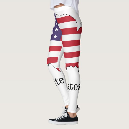 USA Flag and Map Souvenir Design Leggings (Links)