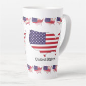 USA Flag and Map Souvenir Design Milchtasse (Rechte Ecke)