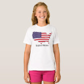 USA Flag and Map Souvenir Design T-Shirt (Vorne ganz)