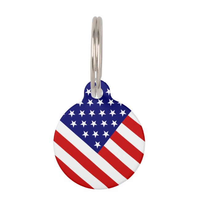 USA Flag Anpassbare ptcable Haustiermarke (Vorderseite)