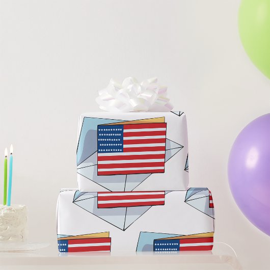 USA-Flag auf Karte Geschenkpapier