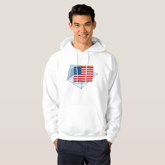 USA-Flag auf Karte Hoodie (Vorne ganz)
