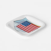 USA-Flag auf Karte Pappteller (Gewinkelt)