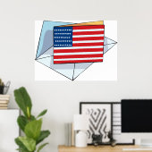 USA-Flag auf Karte Poster (Heimbüro)