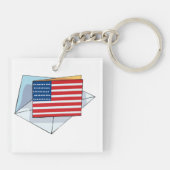 USA-Flag auf Karte Schlüsselanhänger (Rückseite)